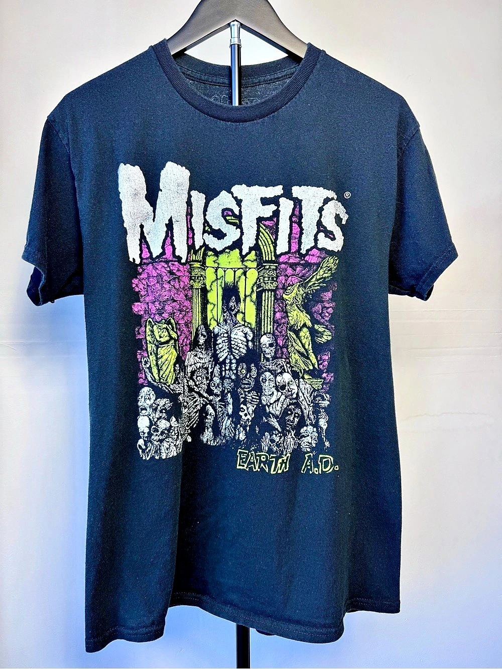 Misfits Earth A.D. Graphic Band Short Sleeve Tee Black Crew Punk Rock Size M